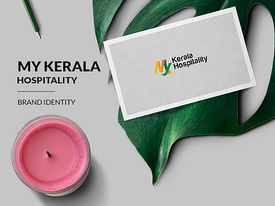 My Kerala Hospitality Branding Mockup brand identity branding mockup business card mockup gradient logo green kerala hospitality logo design my logo tour logo typo logo yellow logo