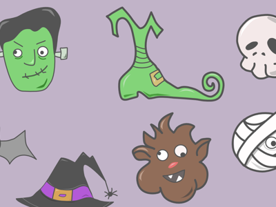 Halloweeny Icons freebie halloween icons skull werewolf witch zombie