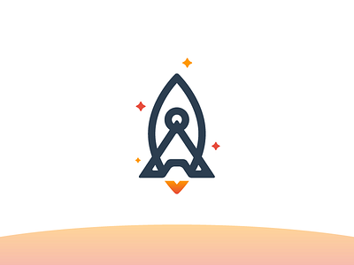 Ascend Careers - Rocket Logo a icon identity line art logo logomark logotype mark rocket space sticker type