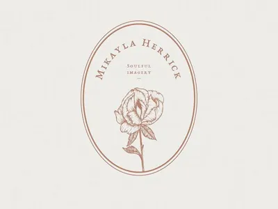Mikayla Herrick logo option badge brand design branding floral illustration logo minimalism stamp