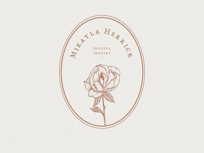 Mikayla Herrick logo option badge brand design branding floral illustration logo minimalism stamp