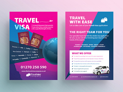 Travel Visa A5 Flyer 15 flyer globe passport smartcar travel visa