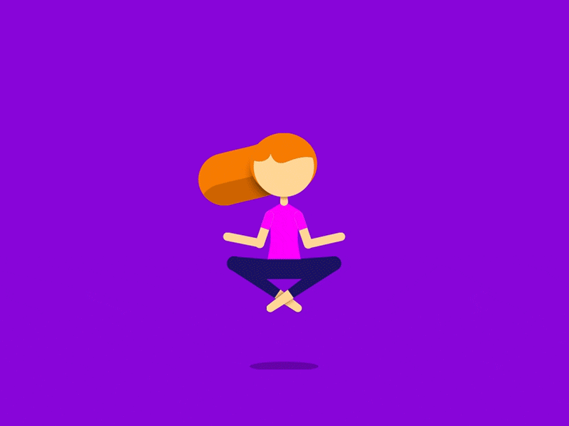 Meditate animation gif illustration motion graphics