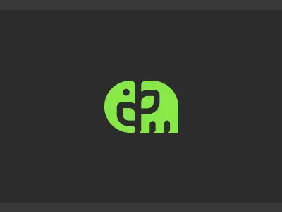 Elephant/Green/Nature/Leaf elephant flower green leaf logo mark nature simple symbol