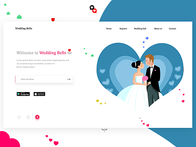 Matrimonial landing page heart landing page love marriage matrimony mockup web wedding