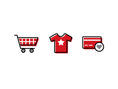 eCommerce Icons cart credit card icons illustrator rewards shirt shopping vector