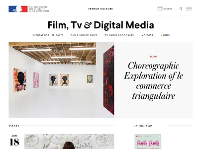 French Culture Chapter Template clean digital embassy french governmental grid layout typography web