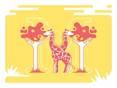 Art for Marina! animal animals giraffe illustration m typography