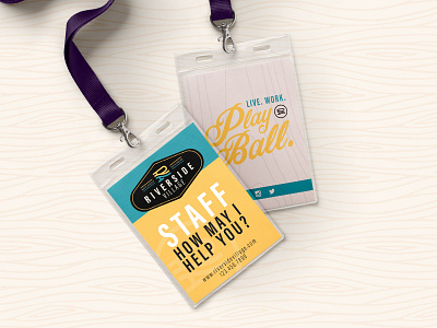 Riverside Village Badge Mockups badge lanyard mockup pass