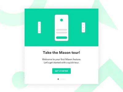 Mason Tour builder editor green illustration modal pagination shades shapes ui