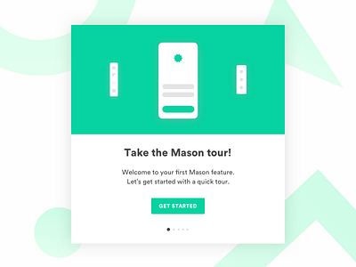 Mason Tour builder editor green illustration modal pagination shades shapes ui