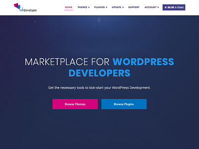 WP Developer Redesign design fullscreen landing landing page marketplace web wordpress