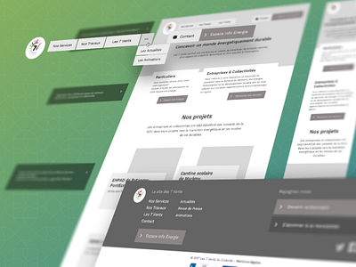 Les 7 Vents — Wireframes business cards ecological ecology footer layout marketing menu site sketch wireframes