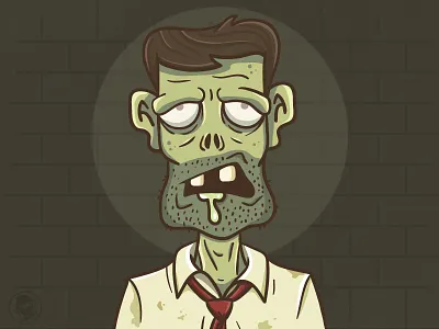 Zombieeee! brush drawing illustration vector wall zombie