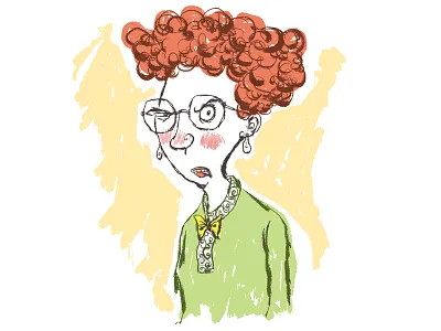 Stink Eye childrens book illustration corel ink kidlitart kids book art woman