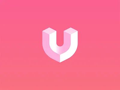 Inspiration: Letter U arrow design flat idea internet logo negative net sign space website