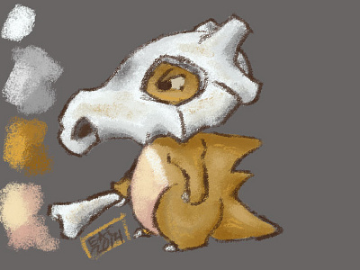 Cubone 90s adobe character design gaming nintendo photoshop pocket monsters pokemon