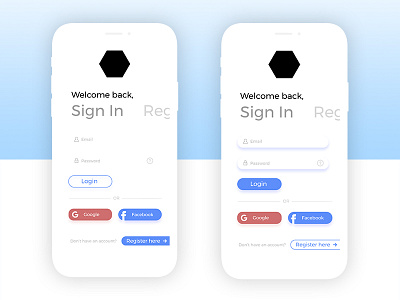 Clean Login - Left or Right? clean iphone x login minimal ui white