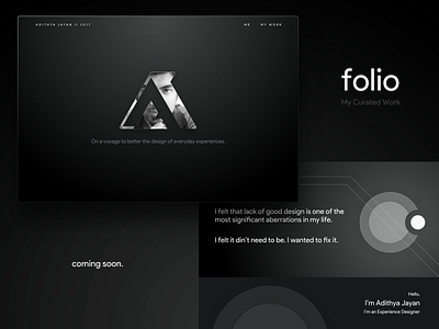 Portfolio website - WIP bnw brand dark gradient minimal monochrome portfolio ui work