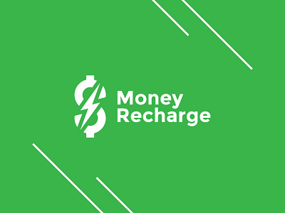 Money Recharge battery brand charge dollar green lightning logo money project recharge