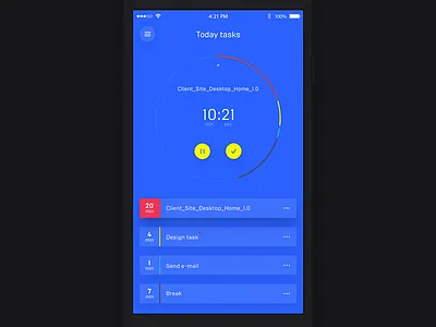 Task Management on mobile blue calendar dashboard design interface job mobile planner task time ui ux