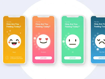 Moodie App 😀 animation app daily ui iphonex mood movie sketch ui ux