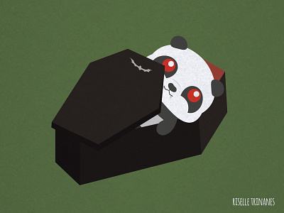 Coffin coffin creataday cute doodle halloween illustration october panda simple vampire vector