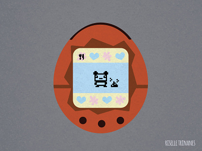 Tamagotchi 90s creataday cute doodle halloween illustration october panda simple tamagotchi vector