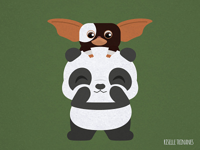 Gizmo creataday cute doodle gizmo gremlins halloween illustration october panda simple vector