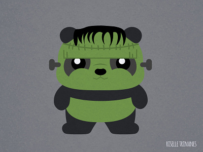 He's Alive! creataday cute doodle frankenstein halloween illustration monster october panda simple vector