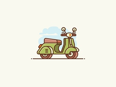 Vespa icon illustration logo motorbike motorcycle scooter vespa