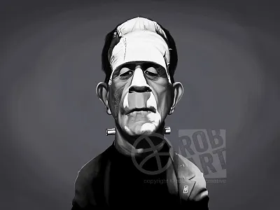 Boris Karloff boris karloff caricature celebrity film frankenstein hollywood horror illustration movies portrait vintage