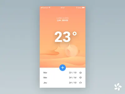 Weather App Concept app application desert design illustration mobile sunny temperature weather