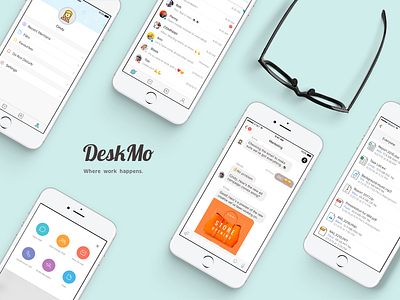 DeskMo communication desk enterprise im mobile office ui illustration ux