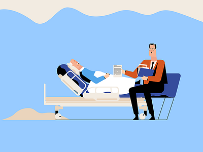 At the hospital bed hospital lawyer old