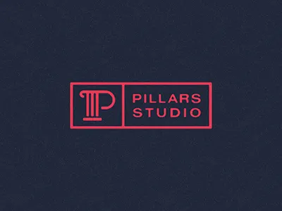 Pillars Studio colors line logo p pillar red stroke symbol type