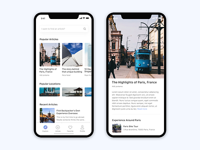 Travel Blog blog clean iphone x minimal minimalist mobile apps ui ui minimalist