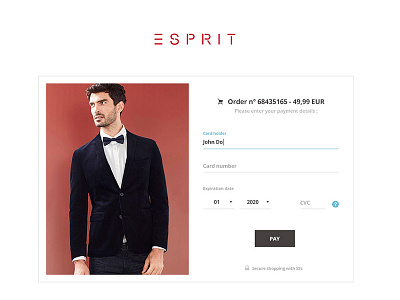 A simple payment page conversion esprit fashion payment ui ux