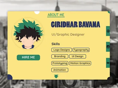 About Me UI 045 aboutme adobe` dailyui ui ux