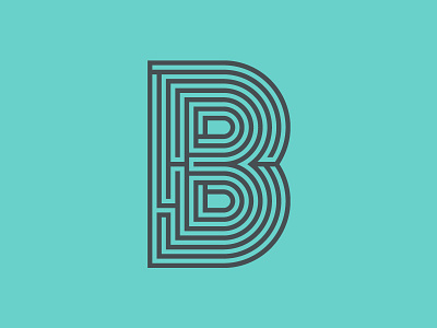 Seven Green Moons - Labyrinth Letters - B design labyrinth lettering maze typography