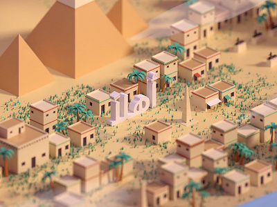 Hello Egypt ancient b3d blender city egypt hello hello world isometric low poly pharaohs pyramids render