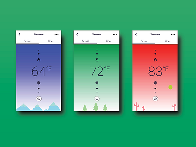 Thermostat Modes internet of things iot minimalism saas smart home thermostat user interface