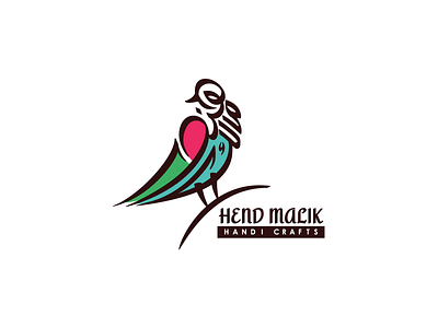 HEND MALIK bird brand calligraphy design logo