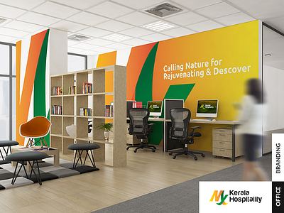 My Kerala Hospitality Office Branding brand identity branding mockup gradient logo green logo design my logo office office branding tour logo typo logo yellow logo