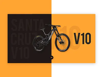 Santa Cruz V10 Bike Landing Page black design landing material minimal redesign