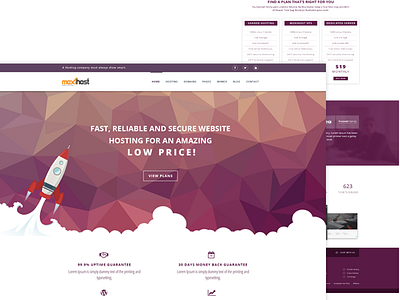 Moxihost-Hosting template clean creative design landingpage minimal modern professional simple template uiux web