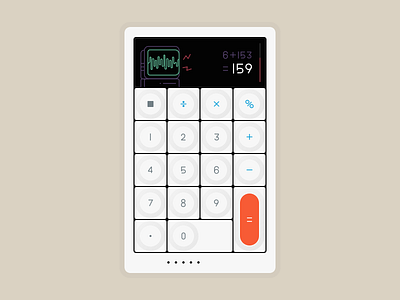 OP-1 Calculator buttons calculator dailyui graphic illustration modern op1 retro technology teenage engineering