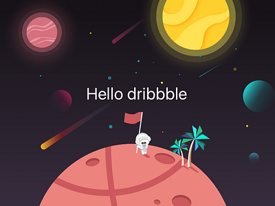 Hello Dribbble dribbble dribbbleinvite firstshot illustration invitation shot