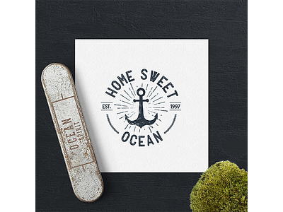 Home Sweet Ocean adventure anchor badge grunge hipster logo ocean sea travel trip typography vintage