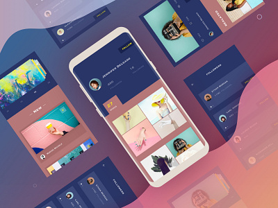 Photo App album app color concept follow grid photo photograph ui